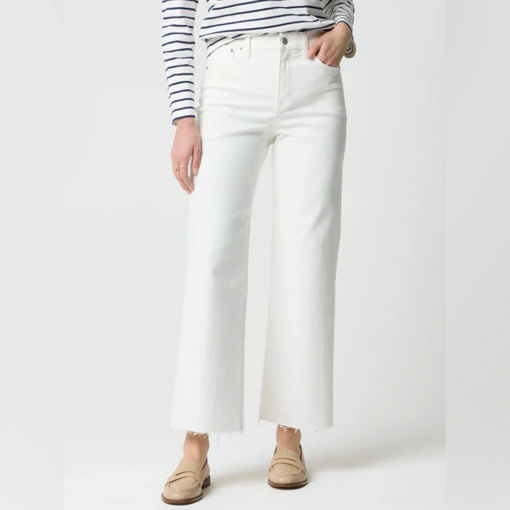 J. Crew White Wide-Leg Crop Jeans - Picture 1 of 14